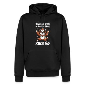 Faultier Wunderschöner Tag - Männer Premium Bio Hoodie - Schwarz - Vorne - Nico (187cm)