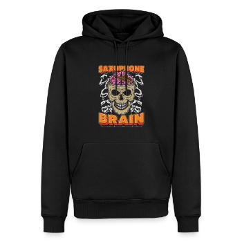 Saxophone Saxophone Skull Saxophone Brain - Men’s Premium Organic Hoodie - black - Front - Nico (187cm)