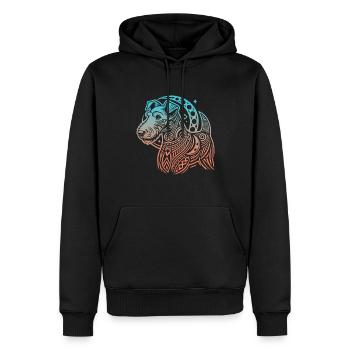Airedale Terrier Stammes Moon Phases - Männer Premium Bio Hoodie - Schwarz - Vorne - Nico (187cm)