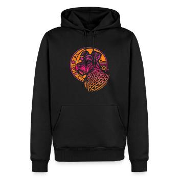 Tribu Schnauzer Phases de Lune - Sweat à capuche Premium bio Homme - noir - Devant - Nico (187cm)
