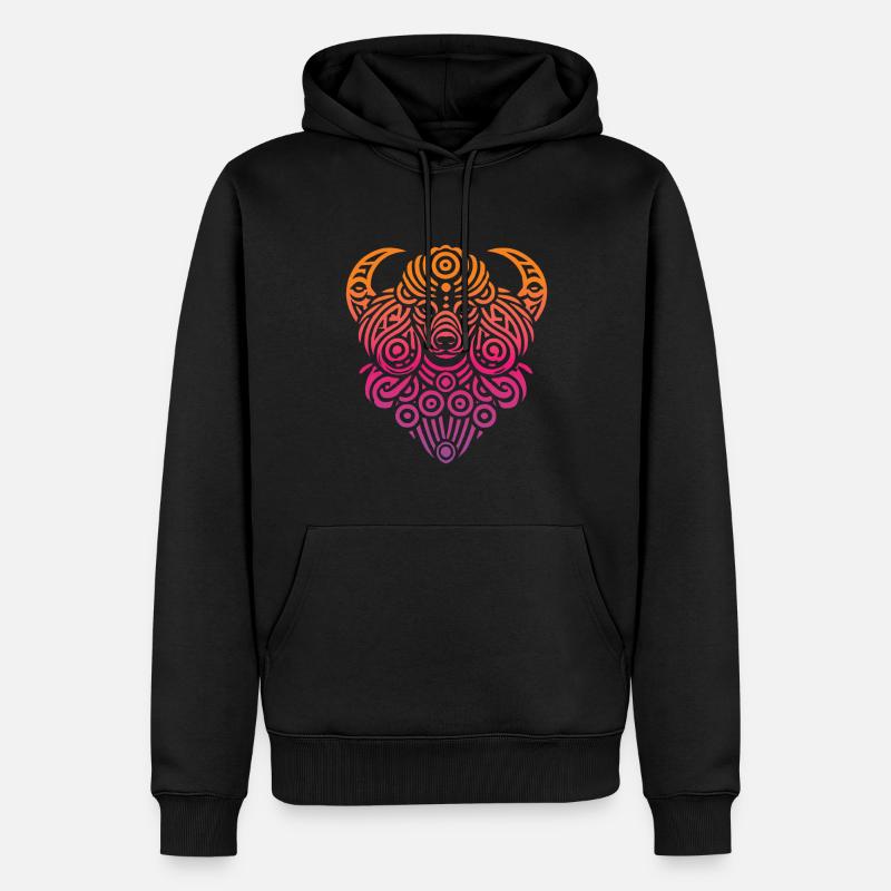 Caniche Tribal Phases de Lune - Sweat à capuche Premium bio Homme - noir