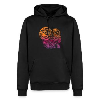 Berner Sennenhund Stammes Moon Phases - Männer Premium Bio Hoodie - Schwarz - Vorne - Nico (187cm)