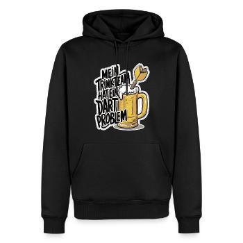 Mein Trinkteam Hat Ein Dart Problem - Männer Premium Bio Hoodie - Schwarz - Vorne - Nico (187cm)
