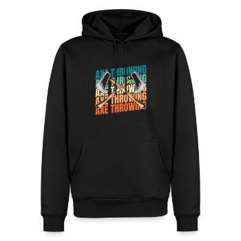 Axe Throwing Axe Thrower - Men’s Premium Organic Hoodie - black - Front - Nico (187cm)