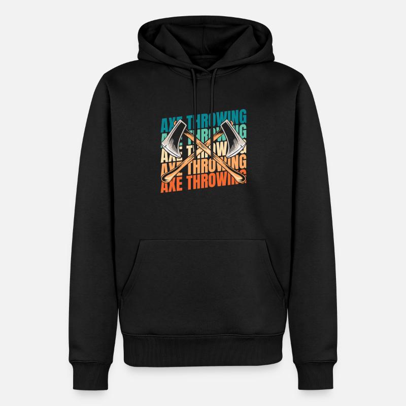 Axtwerfen Axtwerfer - Männer Premium Bio Hoodie - Schwarz