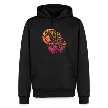 Bernhardiner Stammes Moon Phases - Männer Premium Bio Hoodie - Schwarz - Vorne - Nico (187cm)