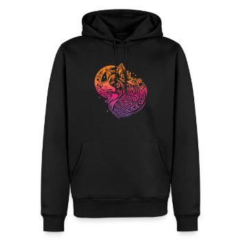 Border Collie Stammes Moon Phases - Männer Premium Bio Hoodie - Schwarz - Vorne - Nico (187cm)