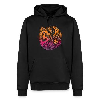 Pomeranian Stammes Moon Phases - Männer Premium Bio Hoodie - Schwarz - Vorne - Nico (187cm)