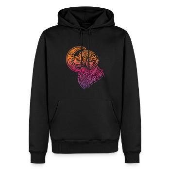 Golden Doodle Stammes Moon Phases - Männer Premium Bio Hoodie - Schwarz - Vorne - Nico (187cm)