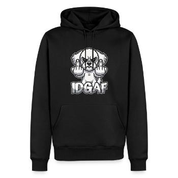 Bichon Frize Idgaf - Men’s Premium Organic Hoodie - black - Front - Nico (187cm)