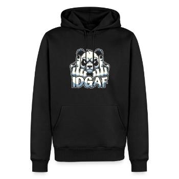 Großer Panda Pandabär Idgaf - Männer Premium Bio Hoodie - Schwarz - Vorne - Nico (187cm)