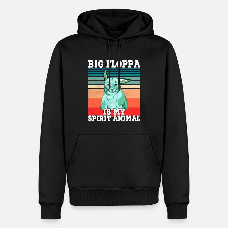 Grand Floppa Ghost Animal - Sweat à capuche Premium bio Homme - noir