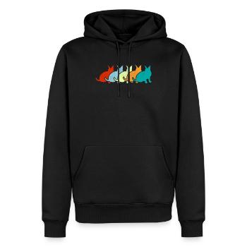 Großer Floppa Karakal Katze Meme - Männer Premium Bio Hoodie - Schwarz - Vorne - Nico (187cm)