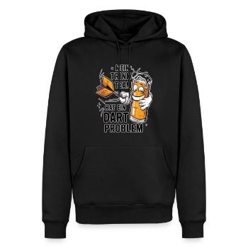 Mein Trinkteam Hat Ein Dart Problem - Männer Premium Bio Hoodie - Schwarz - Vorne - Nico (187cm)