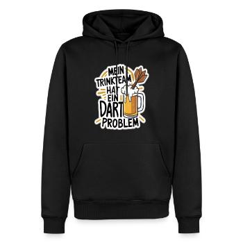 Mein Trinkteam Hat Ein Dart Problem - Männer Premium Bio Hoodie - Schwarz - Vorne - Nico (187cm)