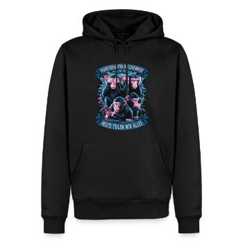 lustiger weise Affen Spruch Handy social media - Männer Premium Bio Hoodie - Schwarz - Vorne - Nico (187cm)