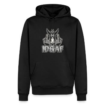 Muli Esel Idgaf - Männer Premium Bio Hoodie - Schwarz - Vorne - Nico (187cm)