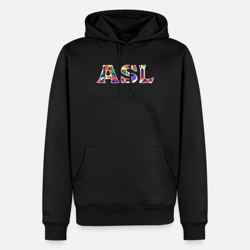 Fierté des sourds ASL - Sweat à capuche Premium bio Homme - noir