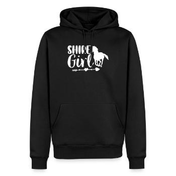 Shire Girl Horses Horse Lover Horses Girl R - Sweat à capuche Premium bio Homme - noir - Devant - Nico (187cm)