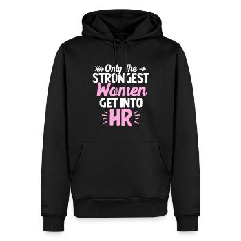 Ressources humaines HR Lady Seules les femmes les plus fortes k - Sweat à capuche Premium bio Homme - noir - Devant - Nico (187cm)