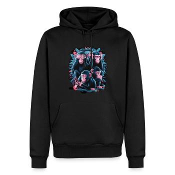 Weise Affen Mit Handy Lustiges Multi Media Design - Männer Premium Bio Hoodie - Schwarz - Vorne - Nico (187cm)