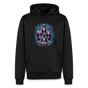 Weise Affen Mit Handy Lustiges Multi Media Design - Männer Premium Bio Hoodie - Schwarz - Vorne - Nico (187cm)