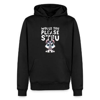 Husky sibérien taisez-vous s’il vous plaît taisez-vous - Sweat à capuche Premium bio Homme - noir - Devant - Nico (187cm)