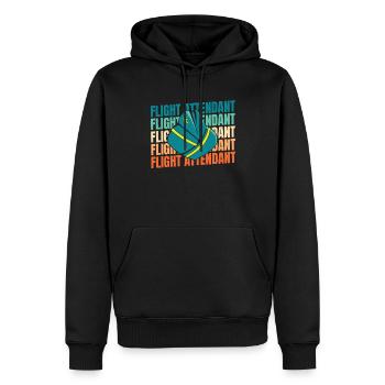 Flugbegleiter Stewardess - Männer Premium Bio Hoodie - Schwarz - Vorne - Nico (187cm)