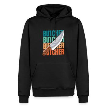 Bouchers, bouchers, bouchers - Sweat à capuche Premium bio Homme - noir - Devant - Nico (187cm)