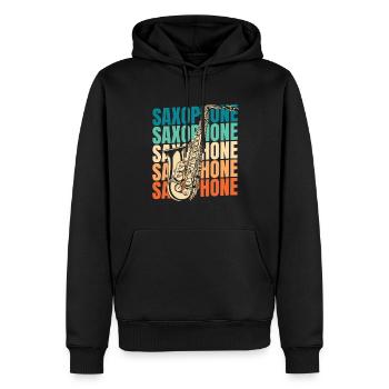 Saxophone Saxophone - Sweat à capuche Premium bio Homme - noir - Devant - Nico (187cm)