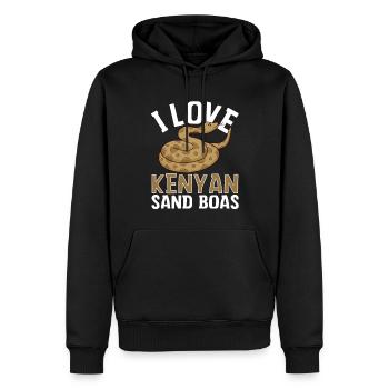 J’adore le serpent boas des sables du Kenya - Sweat à capuche Premium bio Homme - noir - Devant - Nico (187cm)