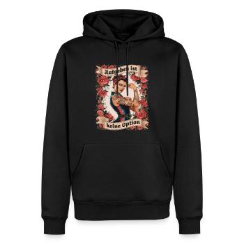 Giving up is not an option - birthday, Mother's Day, - Men’s Premium Organic Hoodie - black - Front - Nico (187cm)
