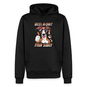 Lévrier Lévrier Mère Meilleure Maman Pawsibly - Sweat à capuche Premium bio Homme - noir - Devant - Nico (187cm)