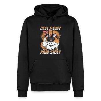 Pékinois Mutter Meilleure Maman Pawsibly - Sweat à capuche Premium bio Homme - noir - Devant - Nico (187cm)