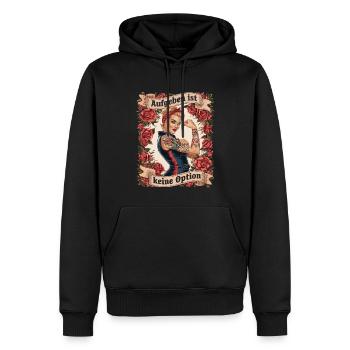 Giving up is not an option - birthday, Mother's Day, - Men’s Premium Organic Hoodie - black - Front - Nico (187cm)