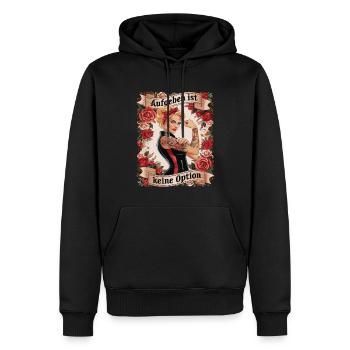 Giving up is not an option - birthday, Mother's Day, - Men’s Premium Organic Hoodie - black - Front - Nico (187cm)