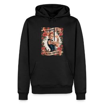 Giving up is not an option - birthday, Mother's Day, - Men’s Premium Organic Hoodie - black - Front - Nico (187cm)