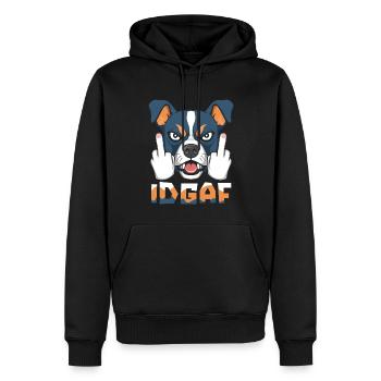 Australischer Rinderhund Idgaf - Männer Premium Bio Hoodie - Schwarz - Vorne - Nico (187cm)