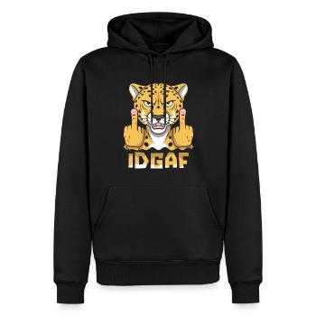 Cheetah Idgaf - Men’s Premium Organic Hoodie - black - Front - Nico (187cm)