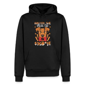 Airedale Terriers, taisez-vous - Sweat à capuche Premium bio Homme - noir - Devant - Nico (187cm)