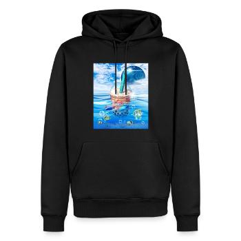 Frutiger Aero Aesthetic Tech Bubble Tea Boba Milkt - Männer Premium Bio Hoodie - Schwarz - Vorne - Nico (187cm)