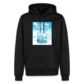 Frutiger Aero Aesthetic Tech Kawaii Milk Unterwass - Männer Premium Bio Hoodie - Schwarz - Vorne - Nico (187cm)