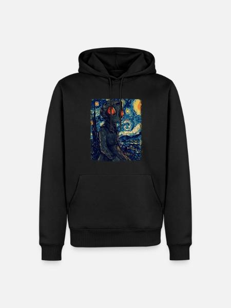 Flatwood's Monster Starry Night Painting - Men’s Premium Organic Hoodie - black