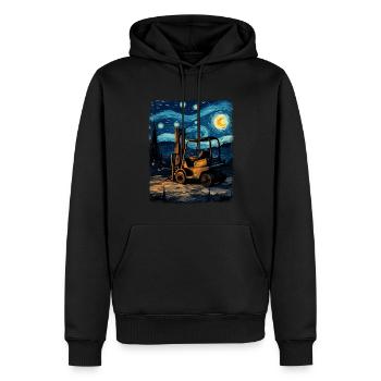 Gabelstaplerfahrer Gabelstaplerfahrer Sternennacht - Männer Premium Bio Hoodie - Schwarz - Vorne - Nico (187cm)