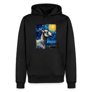 Chèvre Ferme Animaux Fermier Nuit Étoilée Peinture - Sweat à capuche Premium bio Homme - noir - Devant - Nico (187cm)