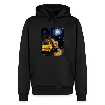 Garbage Trucker Müllwagen Sternennacht Malerei - Männer Premium Bio Hoodie - Schwarz - Vorne - Nico (187cm)