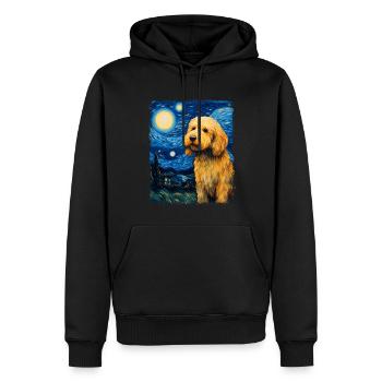 Golden Doodle Goldendoodle Chien Nuit étoilée Peinture - Sweat à capuche Premium bio Homme - noir - Devant - Nico (187cm)