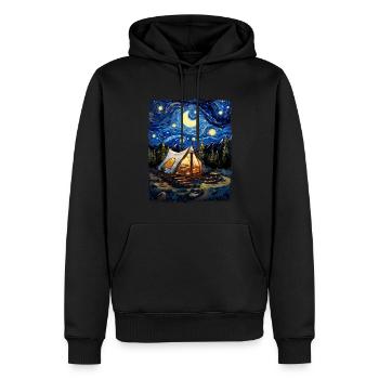 Glamping Glamper Camping Camper Sternennacht Maler - Männer Premium Bio Hoodie - Schwarz - Vorne - Nico (187cm)