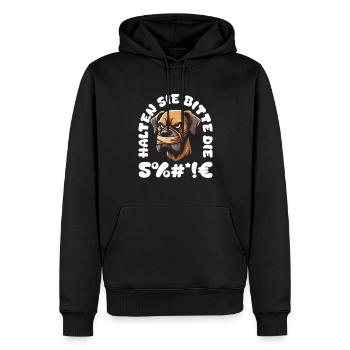 Grand Danois, s’il vous plaît, taisez-vous - Sweat à capuche Premium bio Homme - noir - Devant - Nico (187cm)