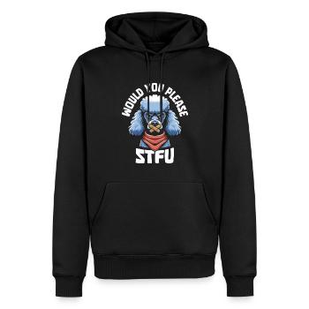 Caniche, tais-toi, s’il te plaît, tais-toi - Sweat à capuche Premium bio Homme - noir - Devant - Nico (187cm)